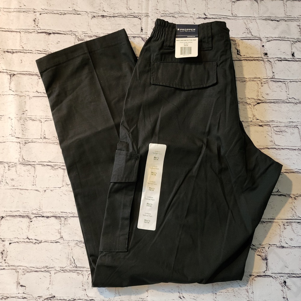 Propper Mens Uniform Tactical Pants Black Ripstop F525125 34x34 NWT